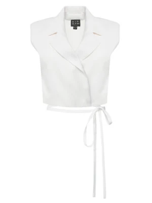 ACCESS FASHION Kamizelka 53-1028-195 Biały Slim Fit