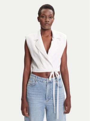 ACCESS FASHION Kamizelka 53-1028-195 Biały Slim Fit