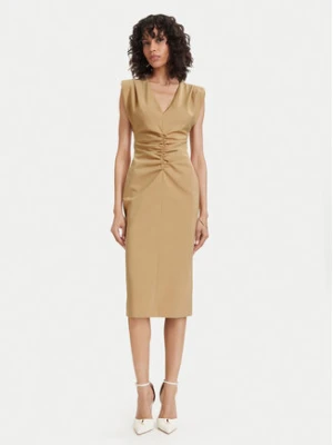 ACCESS FASHION Sukienka koktajlowa 63-3409-162 Beżowy Regular Fit