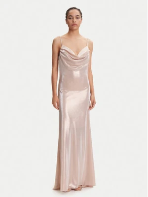 ACCESS FASHION Sukienka wieczorowa 53-3342-373 Beżowy Slim Fit