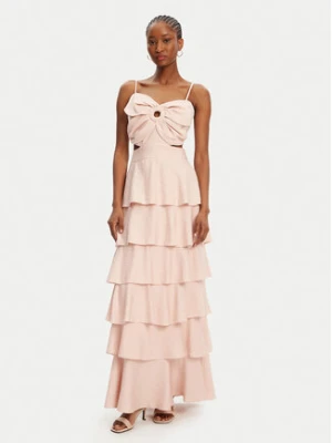 ACCESS FASHION Sukienka wieczorowa 53-3365-139 Beżowy Slim Fit