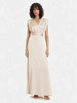 ACCESS FASHION Sukienka wieczorowa 63-3309-122 Kremowy Regular Fit