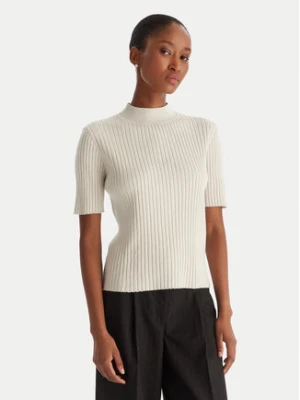 ACCESS FASHION Sweter 54-8046 Beżowy Slim Fit