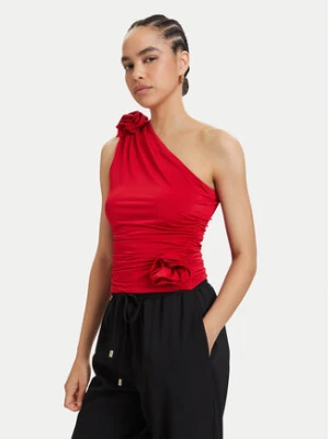 ACCESS FASHION Top 63-2019-326 Czerwony Slim Fit