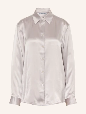 Acne Studios Bluzka Koszulowa Z Jedwabiu lila SREBRNY