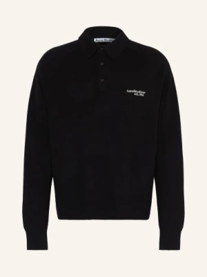Acne Studios Dzianinowa Koszulka Polo schwarz