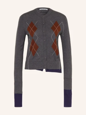 Acne Studios Kardigan Z Jedwabiem grau szary