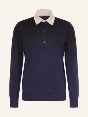 Acne Studios Koszulka Polo Z Dzianiny Z Jedwabiu blau