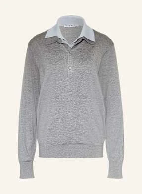 Acne Studios Koszulka Polo Z Dzianiny Z Jedwabiu grau