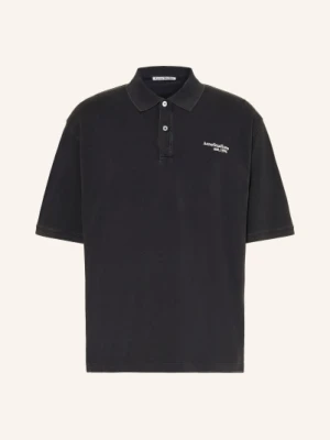 Acne Studios Koszulka Polo Z Pikowanym Wzorem schwarz