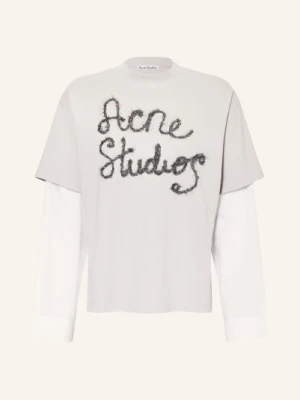 Acne Studios Koszulka Z Długim Rękawem Z Brokatową Przędzą blau