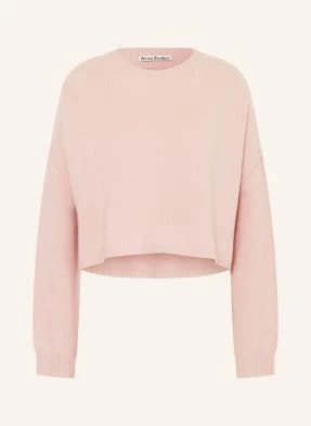 Acne Studios Krótki Sweter Z Dodatkiem Kaszmiru rosa