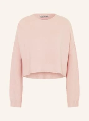 Acne Studios Krótki Sweter Z Dodatkiem Kaszmiru rosa