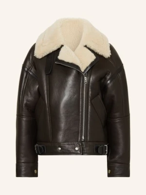 Acne Studios Kurtka Skórzana braun