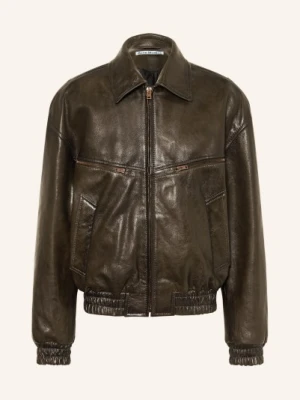 Acne Studios Kurtka Skórzana gruen