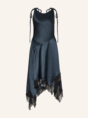 Acne Studios Sukienka Kopertowa Z Satyny, Z Koronką blau