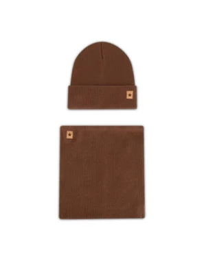 Action Boy Komplet czapka i komin 8KF-002-AW24 Brązowy