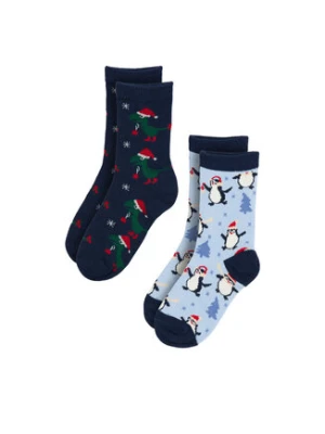 Action Boy Skarpety długie 8KB-006-AW23 (2-pack) Niebieski