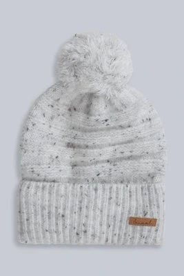 Addison — damska czapka z pomponem typu slouch - Grey Animal