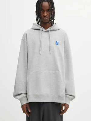 Ader Error bluza bawełniana HOODIE męska kolor szary z kapturem melanżowa BO42FYHD0101GR