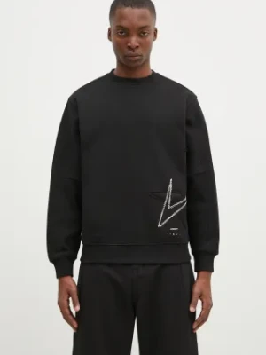 Ader Error bluza bawełniana męska kolor czarny z aplikacją BN01FWSW0103BK
