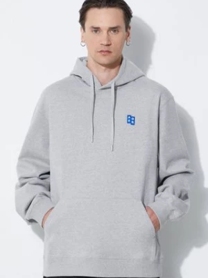 Ader Error bluza bawełniana TRS Tag Hoodie męska kolor szary z kapturem melanżowa BMSGFYHD0101