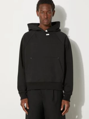 Ader Error bluza Hoodie męska kolor czarny z kapturem gładka BN01SSHD0101