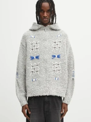 Ader Error kardigan z dodatkiem wełny KNIT męski kolor szary BO01FWKT0704GR