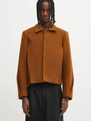 Ader Error kurtka z dodatkiem wełny JACKET kolor brązowy przejściowa BO01FWJK0102BR