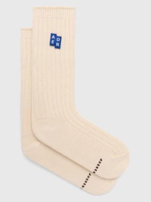 Ader Error skarpetki TRS Tag Socks męskie kolor beżowy BMSGFYAC0301