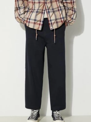 Ader Error spodnie bawełniane TRS Tag Trousers kolor granatowy w fasonie chinos BMSGFYBT0101