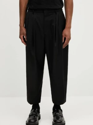Ader Error spodnie wełniane Apparel-Bottom męskie kolor czarny proste BO42FYSA0101BK