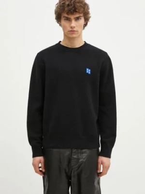 Ader Error sweter wełniany męski kolor czarny  BMSGFYKT0101BK