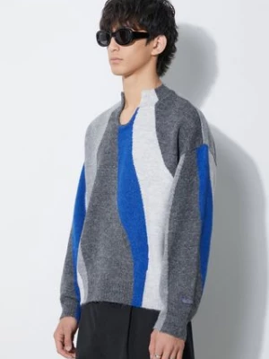 Ader Error sweter z domieszką wełny Batia Knit męski kolor szary z półgolfem BMADFWKT0301