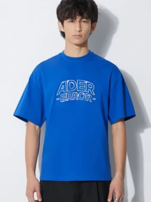 Ader Error t-shirt Edca Logo T-shirt męski kolor niebieski z aplikacją BMADFWTS0104