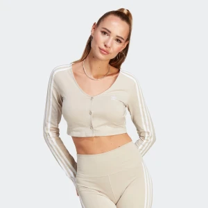 adidas Originals adicolor 3-Stripes Cropped Longsleeve kobiety Długie rękawy beż rozmiar Odzież
