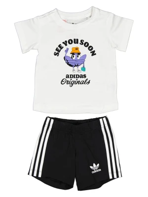 adidas 2-częściowy zestaw w kolorze biało-czarnym rozmiar: 68