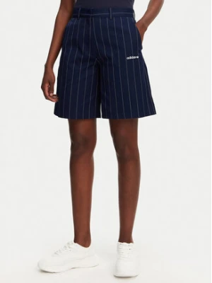 adidas Bermudy Pinstripe JC7683 Granatowy Loose Fit