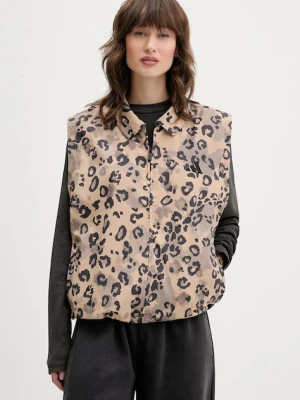 adidas bezrękawnik Animal Print 3-Stripes kolor beżowy przejściowy JV6957