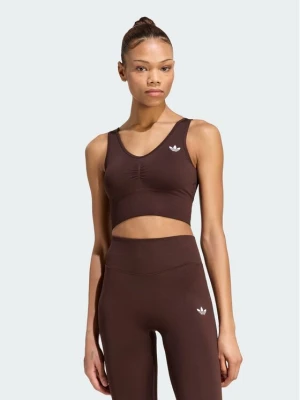 adidas Biustonosz sportowy Essentials Seamless Bralette IA4524 Brązowy Regular Fit