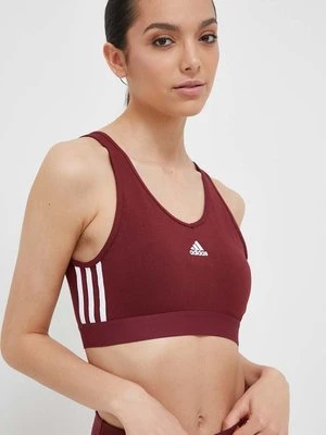 adidas biustonosz sportowy kolor bordowy