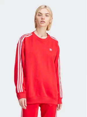 adidas Bluza 3-Stripes IN8487 Czerwony Oversize