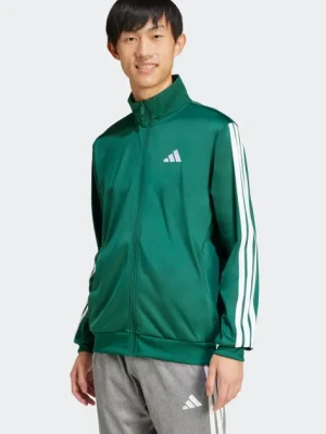 adidas bluza 3-Stripes męska kolor zielony z aplikacją JI8821