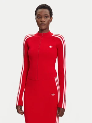 adidas Bluza adicolor 3-Stripes JY2598 Czerwony Slim Fit