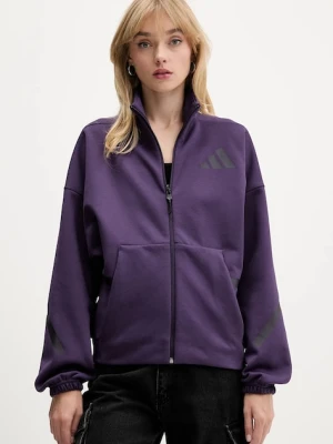 adidas bluza adidas x Z.N.E damska kolor fioletowy z nadrukiem JW7780