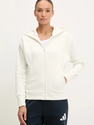 adidas bluza All SZN damska kolor beżowy z kapturem gładka JD4689