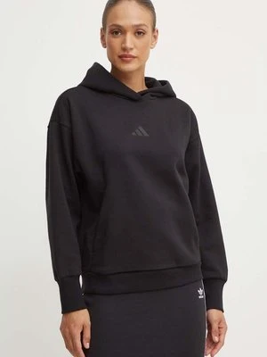 adidas bluza All SZN damska kolor czarny z kapturem gładka IW1025