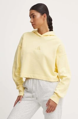 adidas bluza All SZN damska kolor żółty z kapturem gładka IY6853