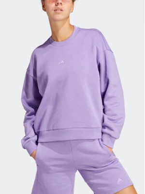 adidas Bluza ALL SZN Fleece Sweatshirt IC6450 Fioletowy Loose Fit