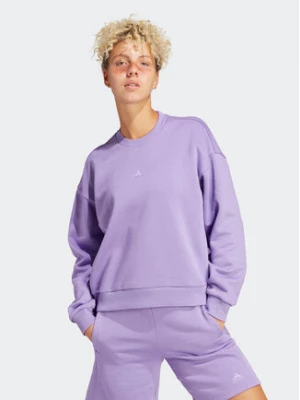 adidas Bluza ALL SZN Fleece Sweatshirt IC6450 Fioletowy Loose Fit